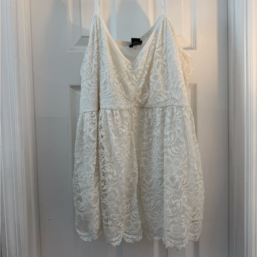 Torrid Cream Lace Tank Top